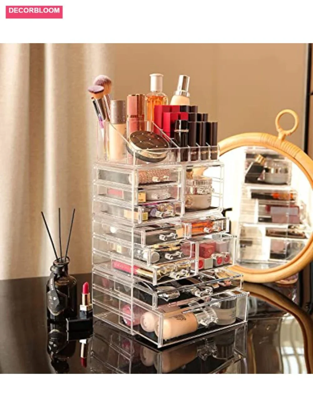 Acrylic Makeup Organizer 11 Drawers Stackable Cosmetic Display Case Vanity